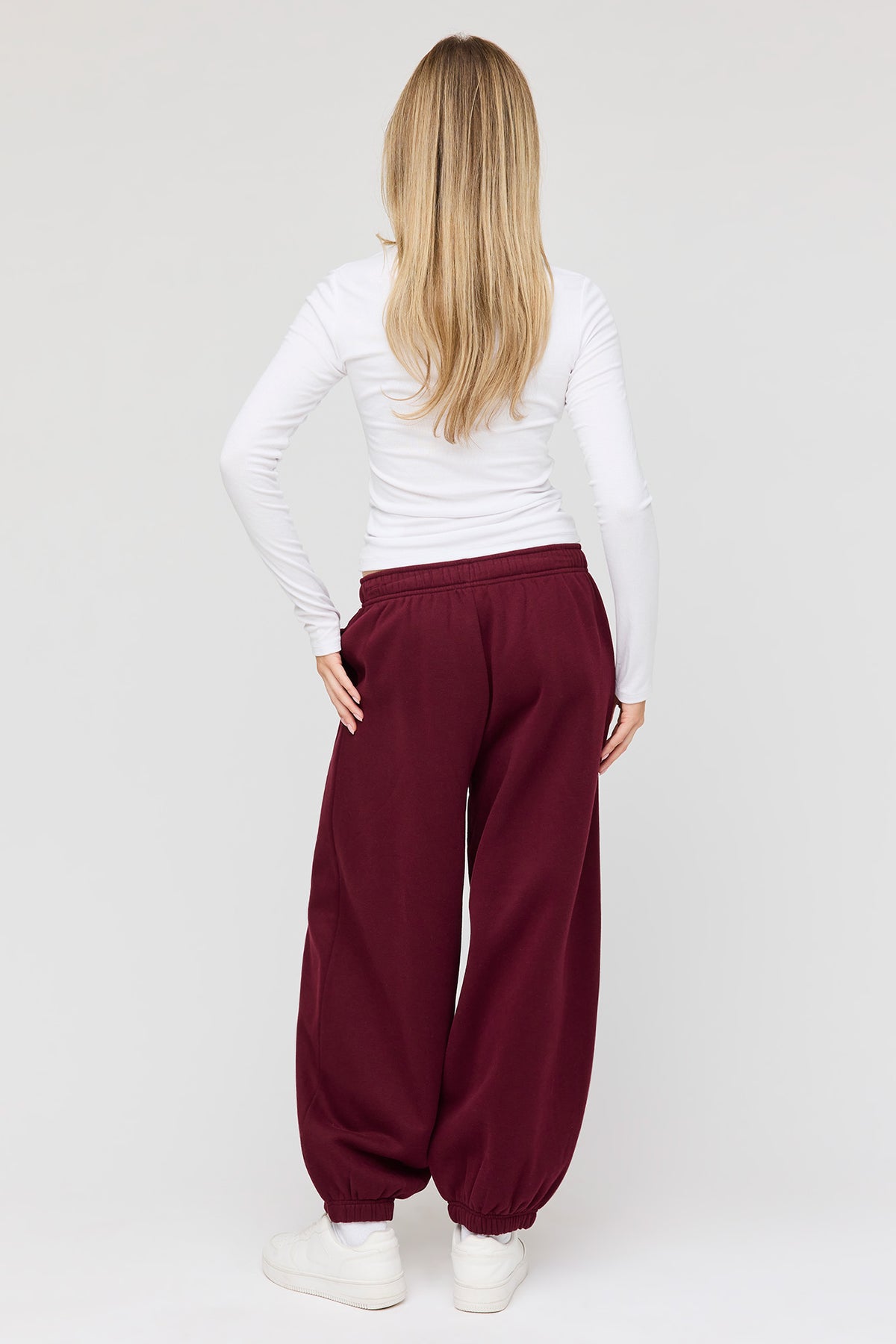 Alt View 3. Premium Fleece Humongous Balloon Leg Sweatpant - Burgundy