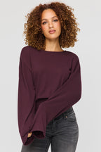 Knit Cinched Hem Long Sleeve Top