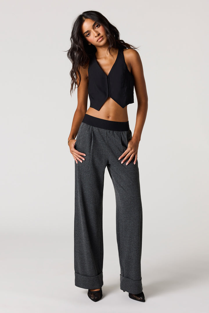Pantalon habillé en tricot à carreaux