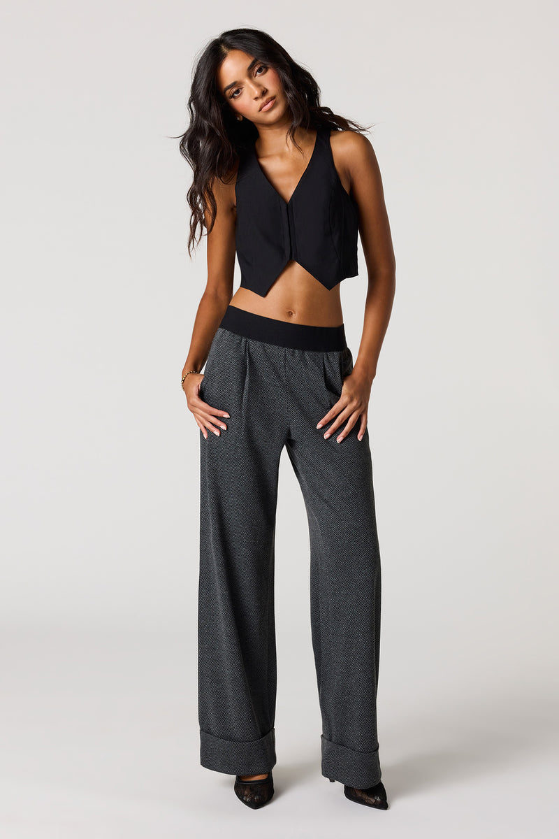 Pantalon habillé en tricot à carreaux