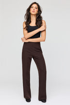 High Rise Back Zip Flare Dress Pant