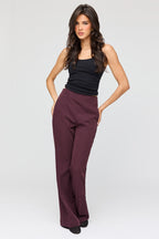 High Rise Back Zip Flare Dress Pant