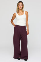 Pantalon habillé à jambe large et taille basse