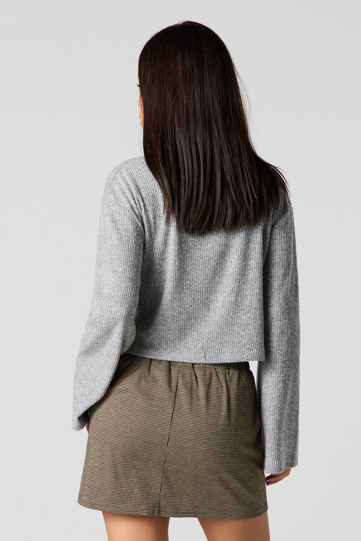 Alt View 2. Houndstooth Mini Skort - Brown