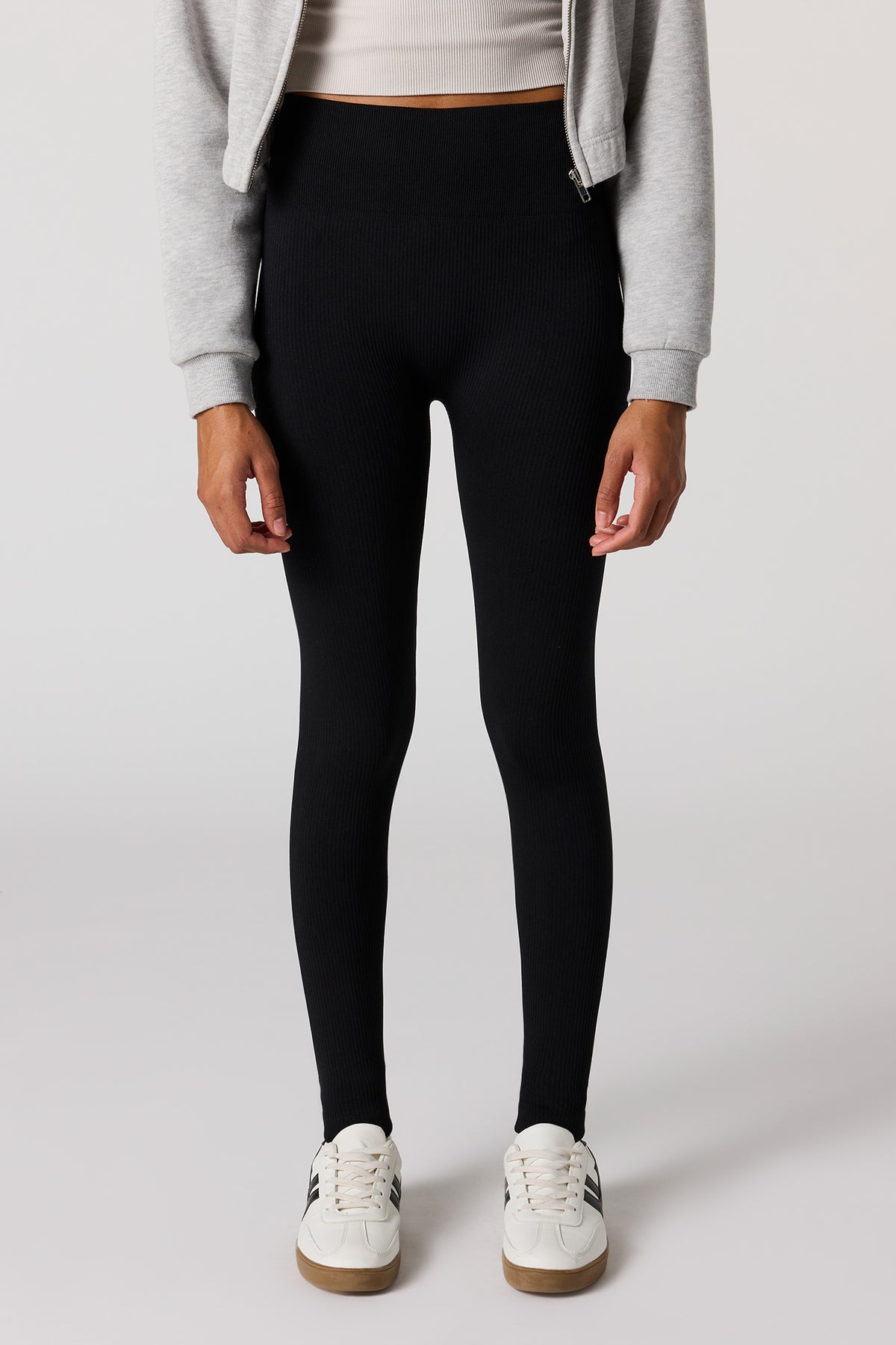 Alt View 2. Ribbed Legging - Black