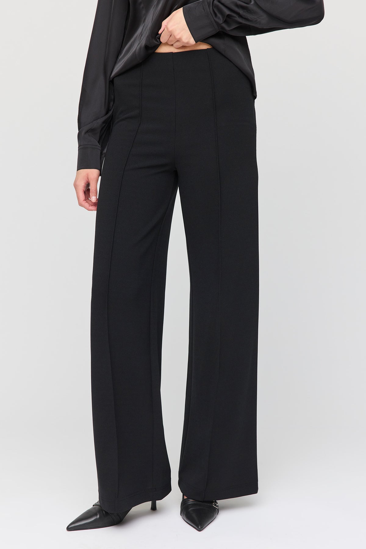 Alt View 2. High Rise Wide Leg Dress Pant - Black