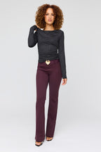 Belted Flare Dress Pant
