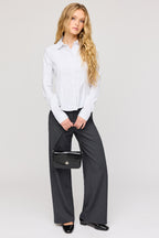 Pantalon habillé mi-taille à jambe droite