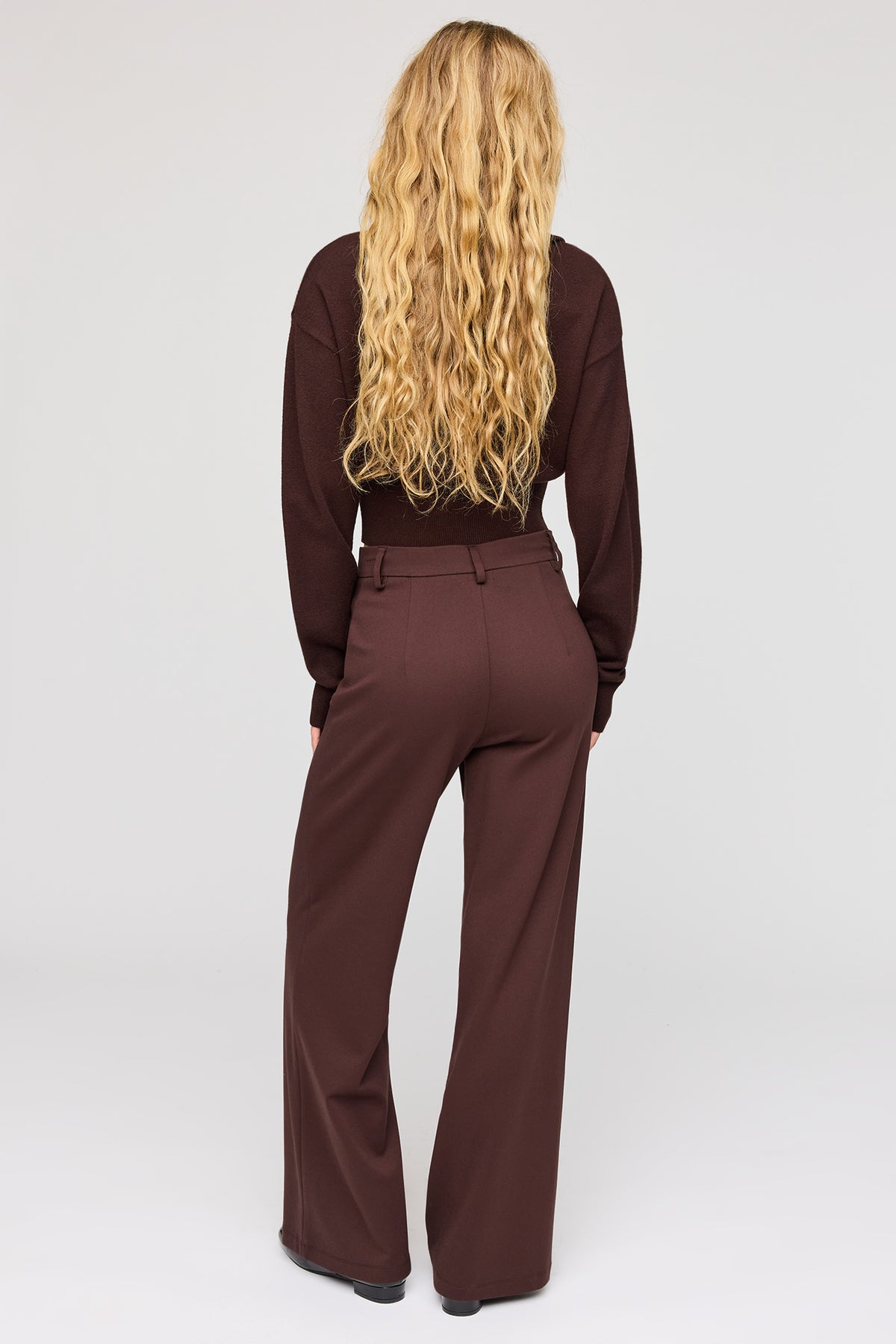 Alt View 3. Mid Rise Straight Leg Dress Pant - Brown