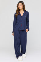 Button-Up Long Sleeve Top & Pant Pajama Set