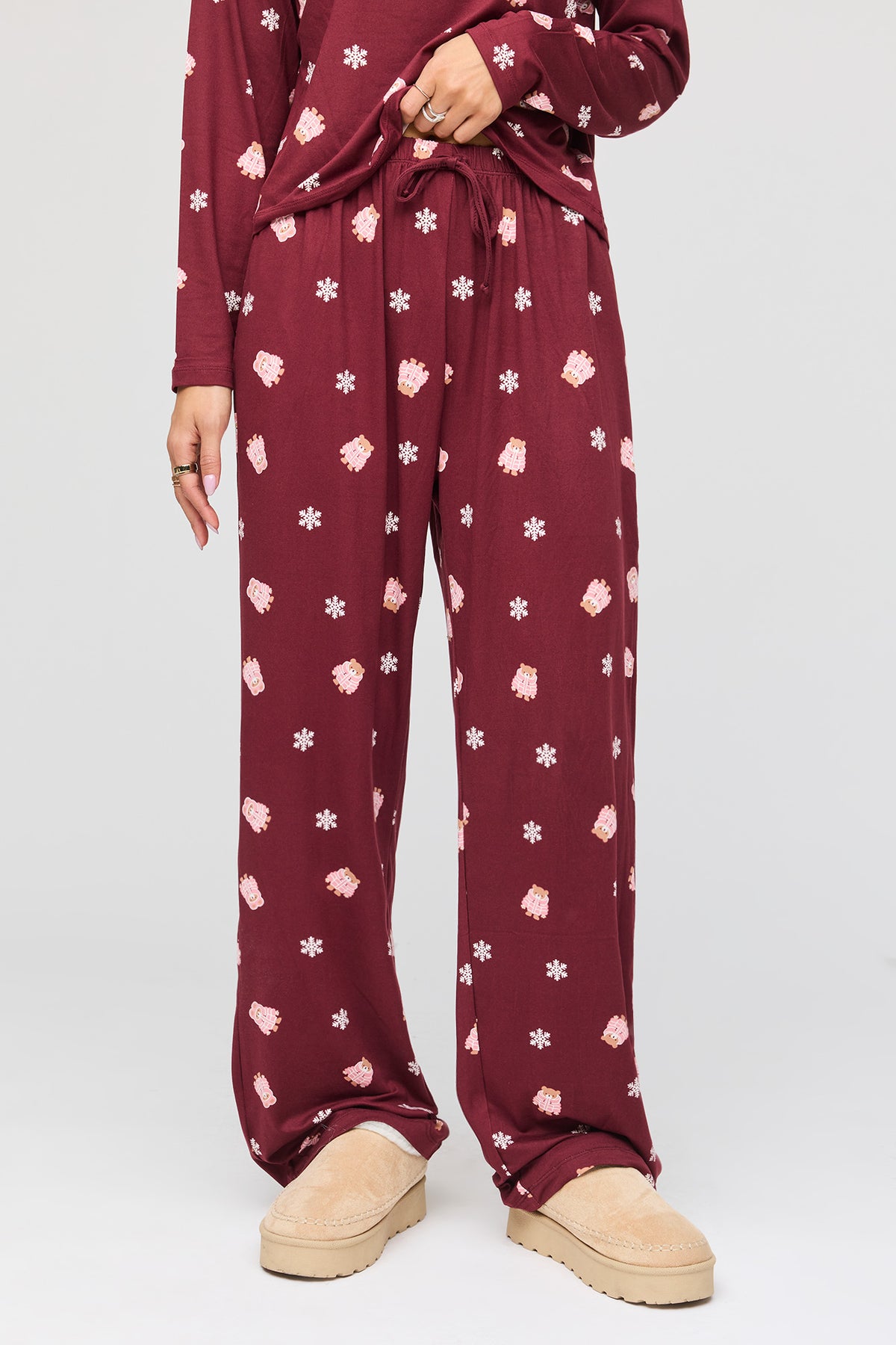 Vue alternative 3. Ensemble pyjama pantalon et haut à manche longue de Noël