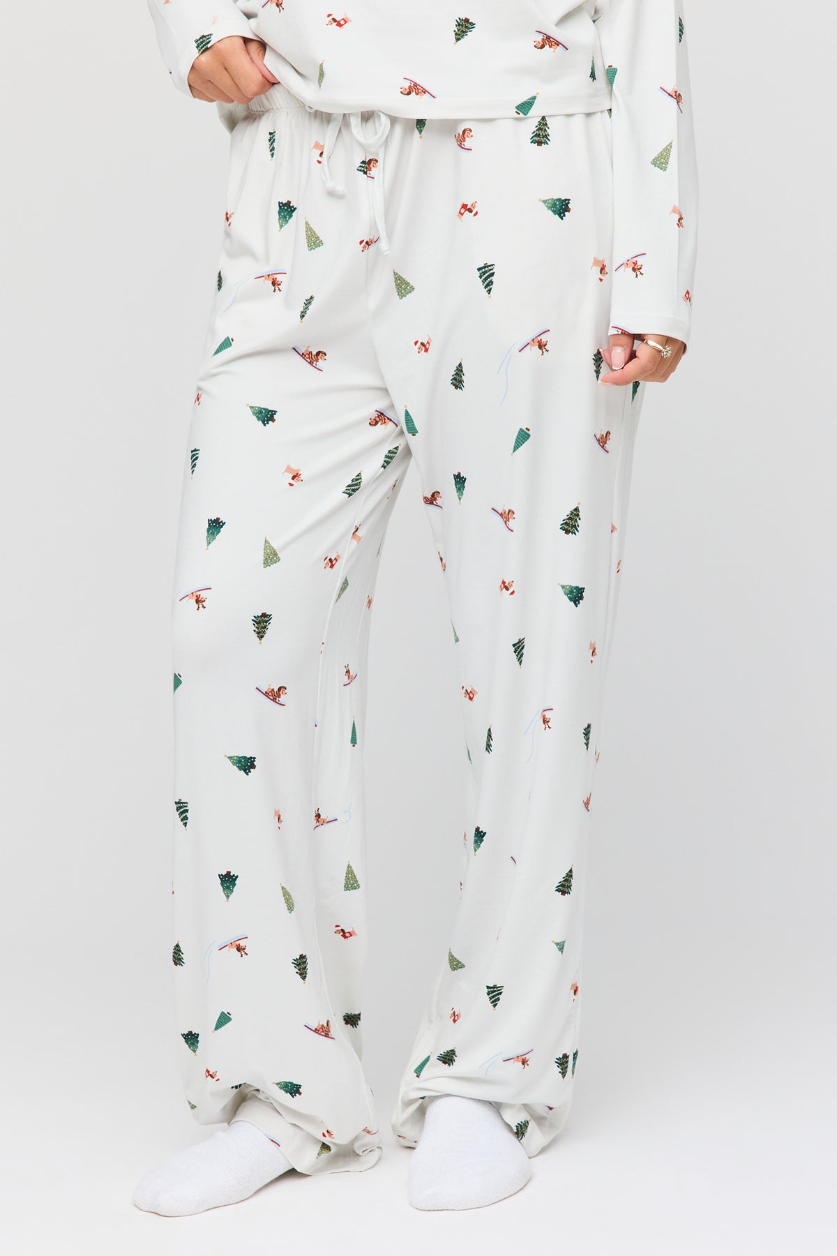 Alt View 3. Long Sleeve Top & Pant Pajama Set - Grey Blue