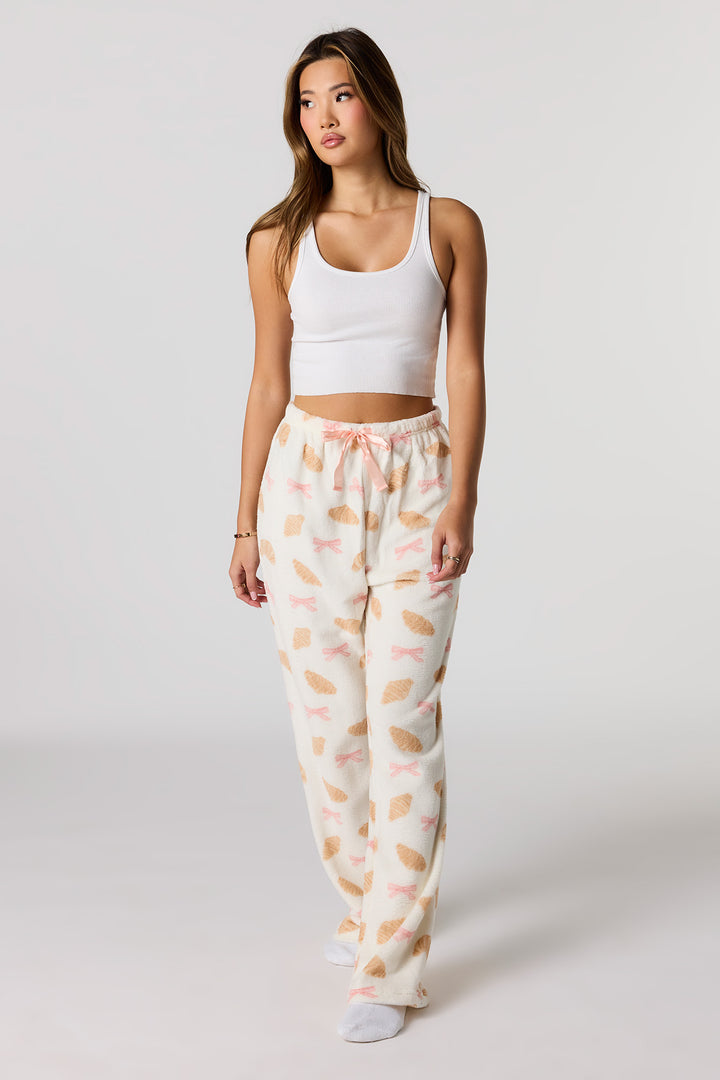 Print Plush Pajama Pant