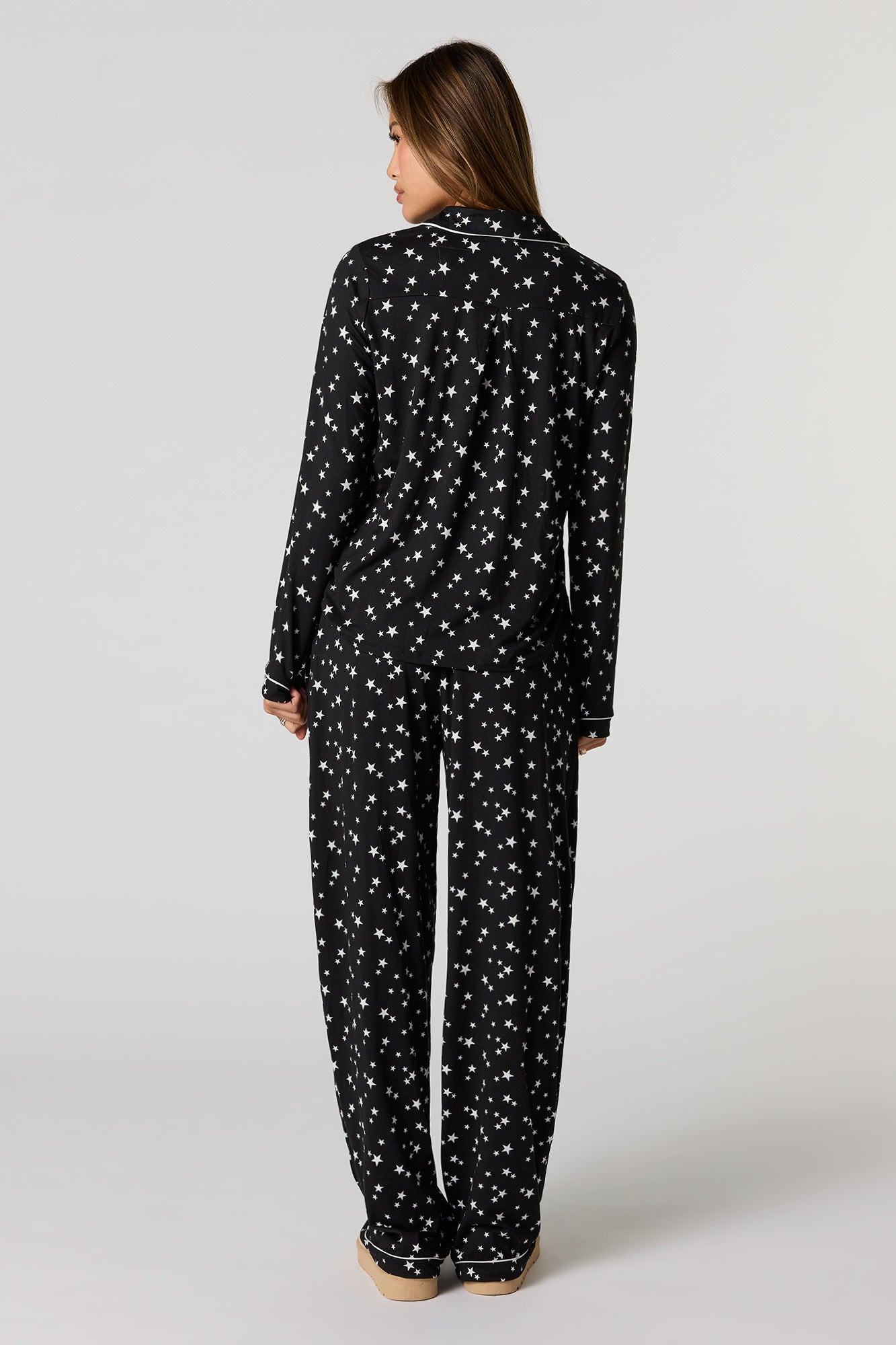 Printed Button-Up Top & Pant Pajama Set – Urban Planet