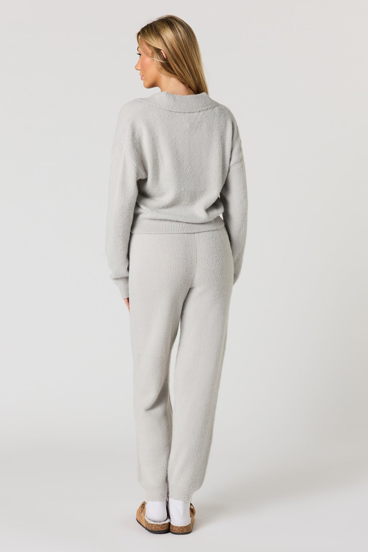 Alt View 3. Mossy Knit Drawstring Jogger - Heather Grey