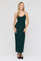 Robe midi en filet avec liséré de dentelle