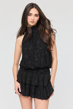 Minirobe bain-de-soleil fleurie en filet