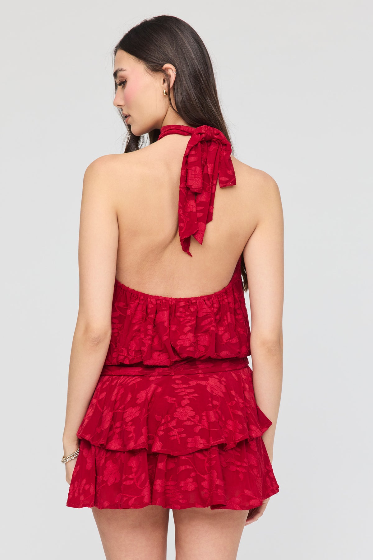 Vue alternative 2. Minirobe bain-de-soleil fleurie en filet