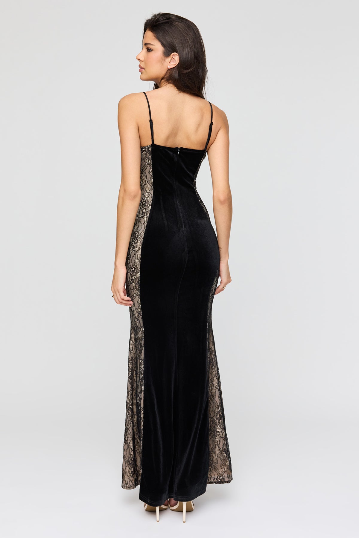 Vue alternative 3. Robe bustier sirène en velours et dentelle