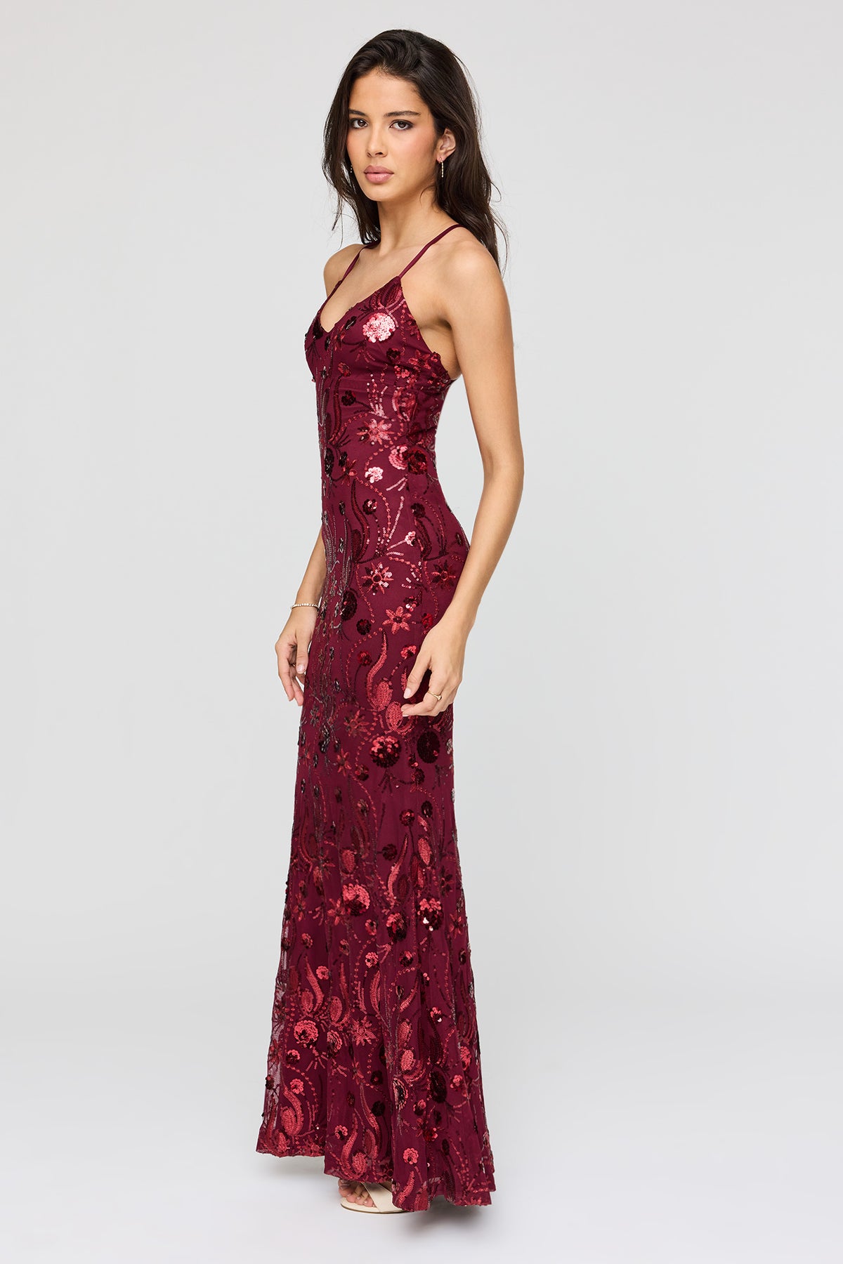 Vue alternative 2. Robe sirène en filet à paillettes