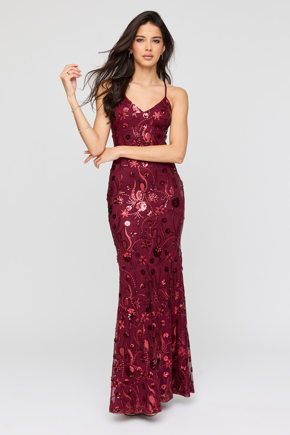 Vue alternative 4. Robe sirène en filet à paillettes