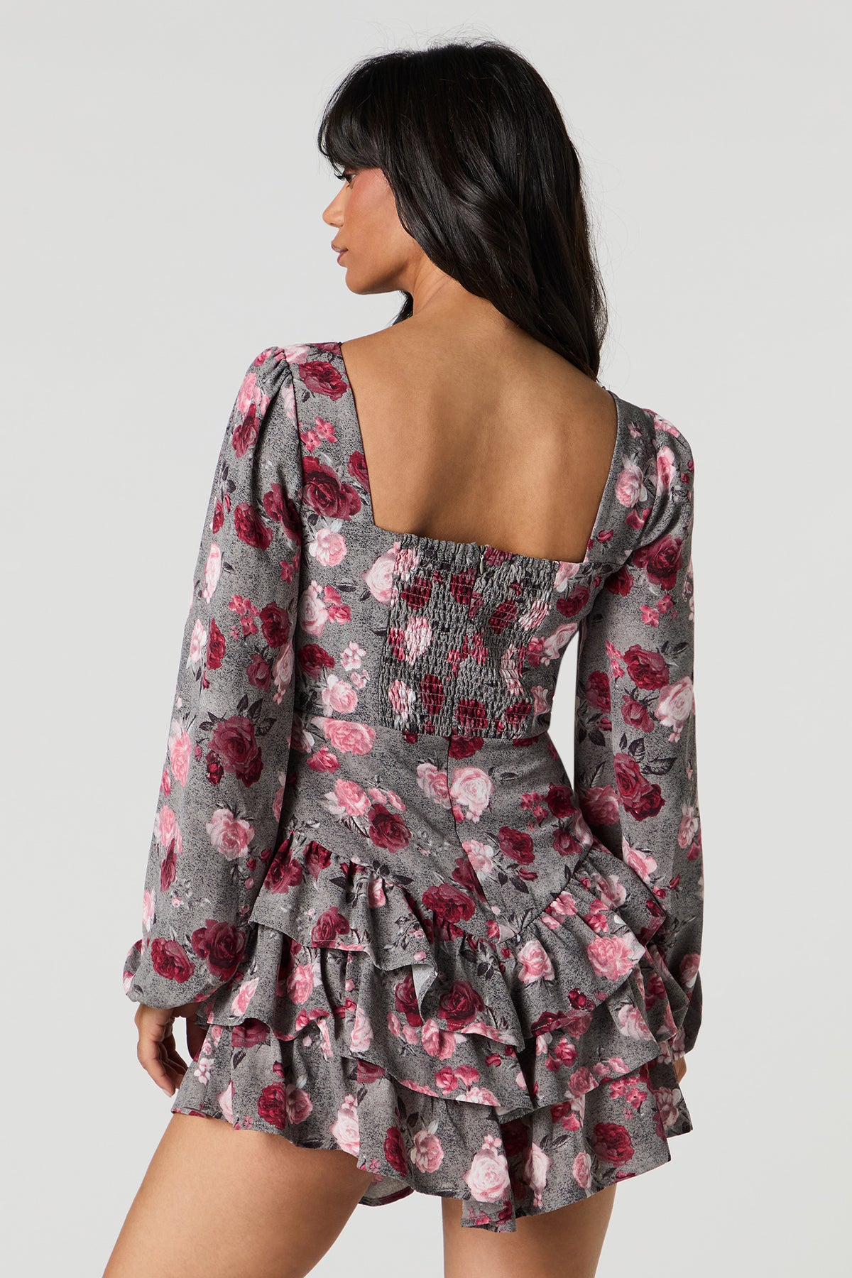 Flowy Tiered Long Sleeve Mini Dress – Urban Planet