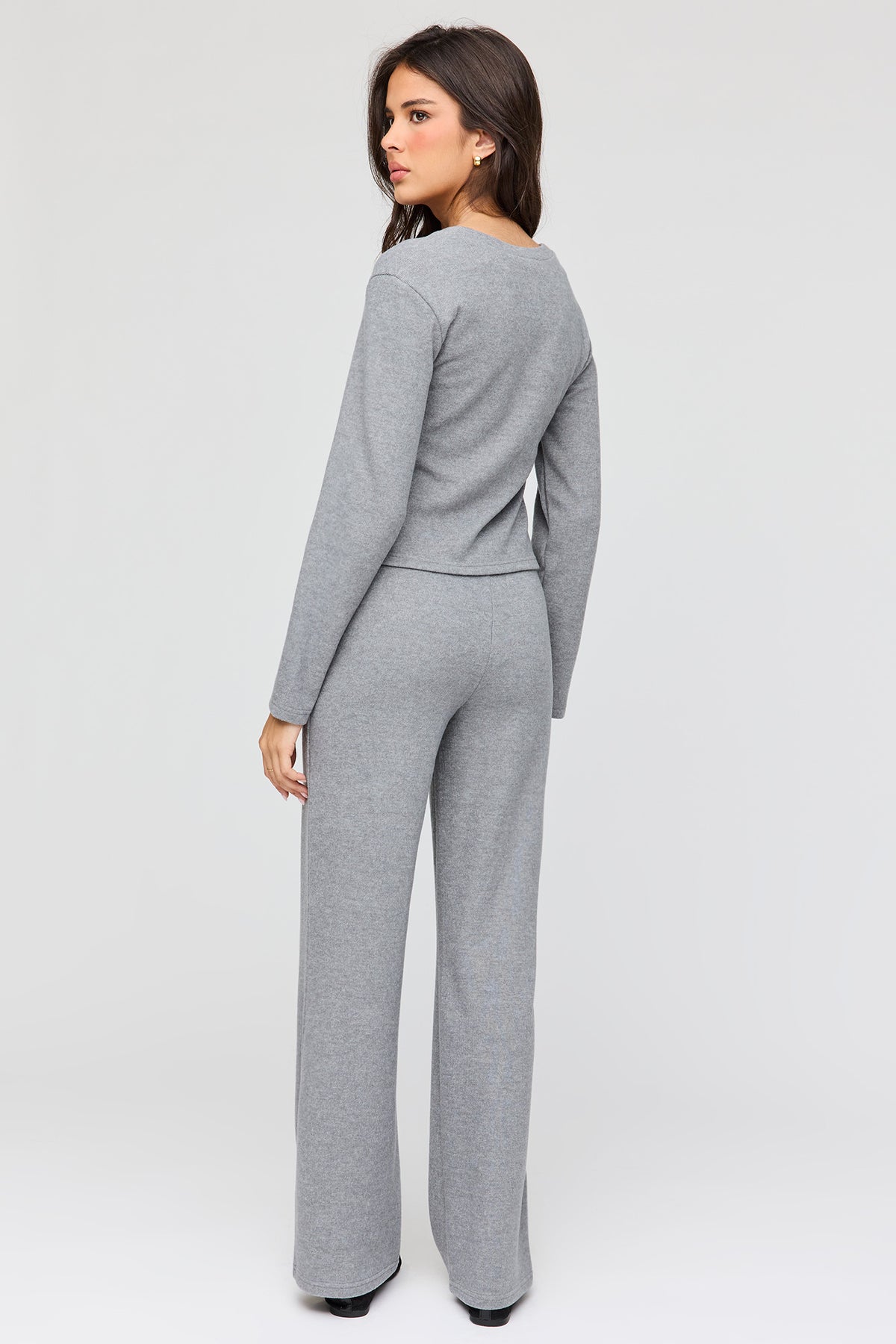 Alt View 3. Cozy Knit Straight Leg Dress Pant - Heather Grey