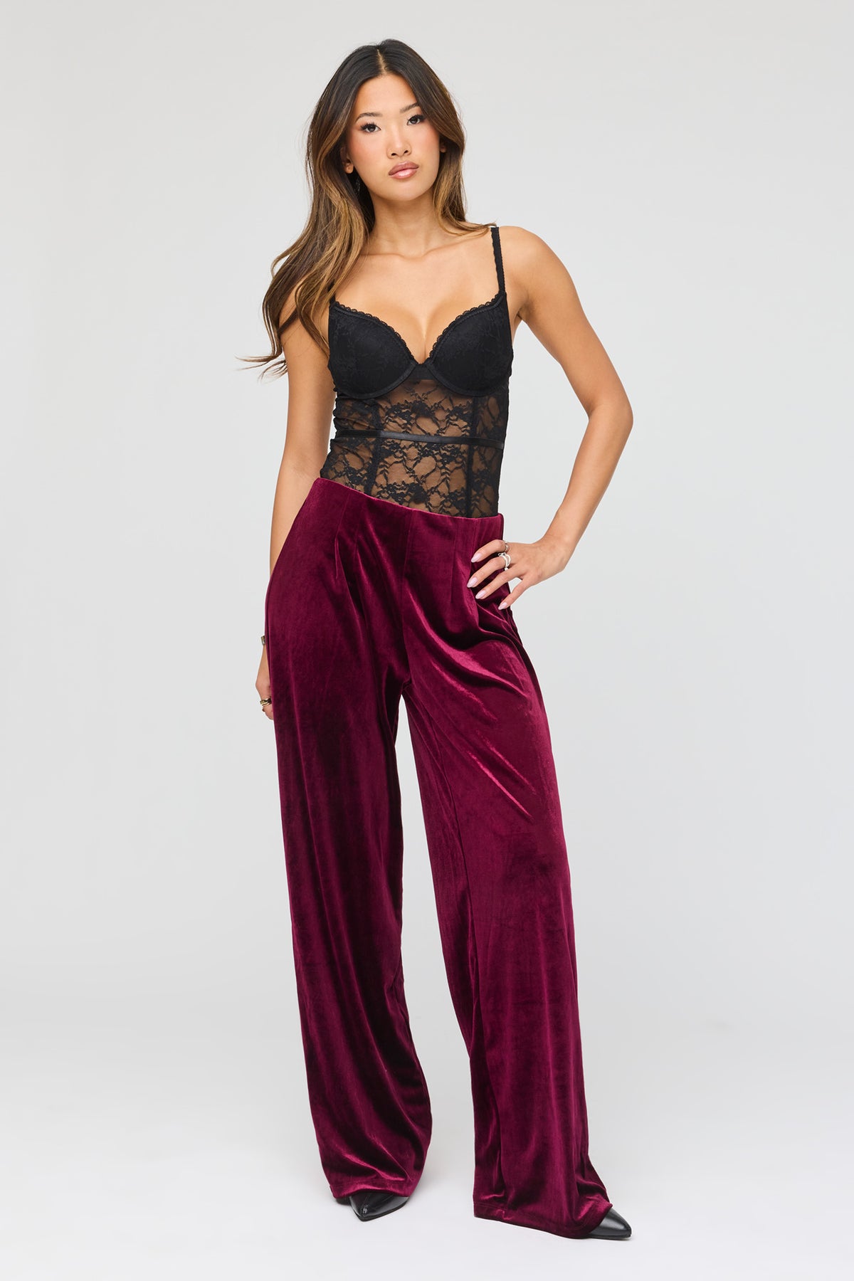 Pantaln en velours à jambe large
