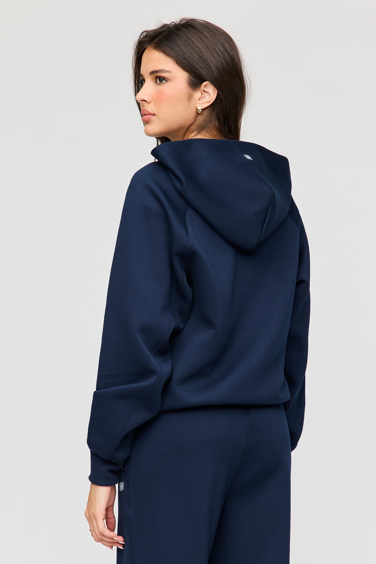 Alt View 2. Luxe Scuba Zip Hoodie - Navy