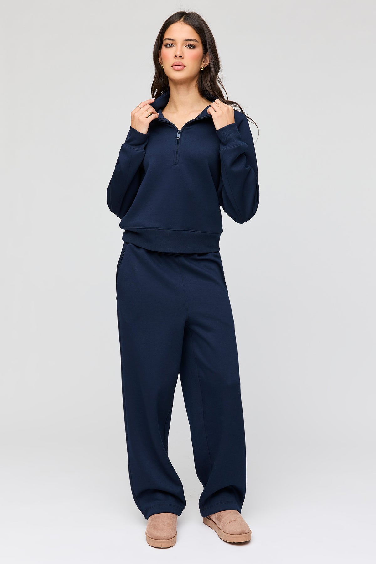 Pantalon d'entraînement à jambe baril en scuba de luxe