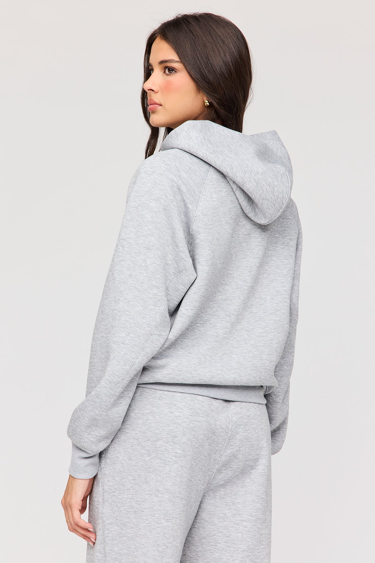 Alt View 2. Luxe Scuba Hoodie - Heather Grey