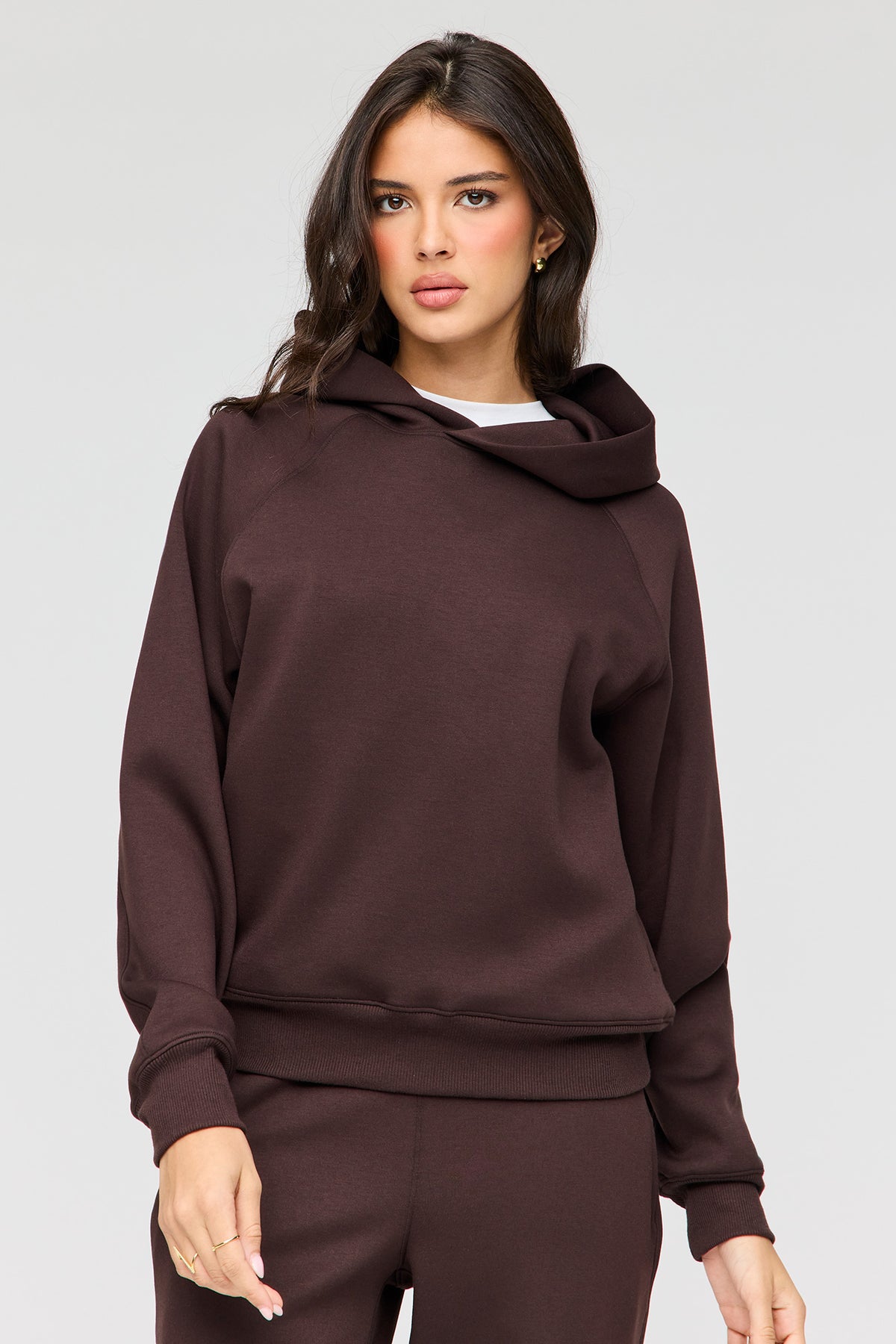 Luxe Scuba Hoodie - Brown
