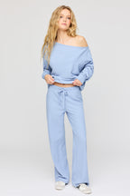 Waffle Knit Straight Leg Pant
