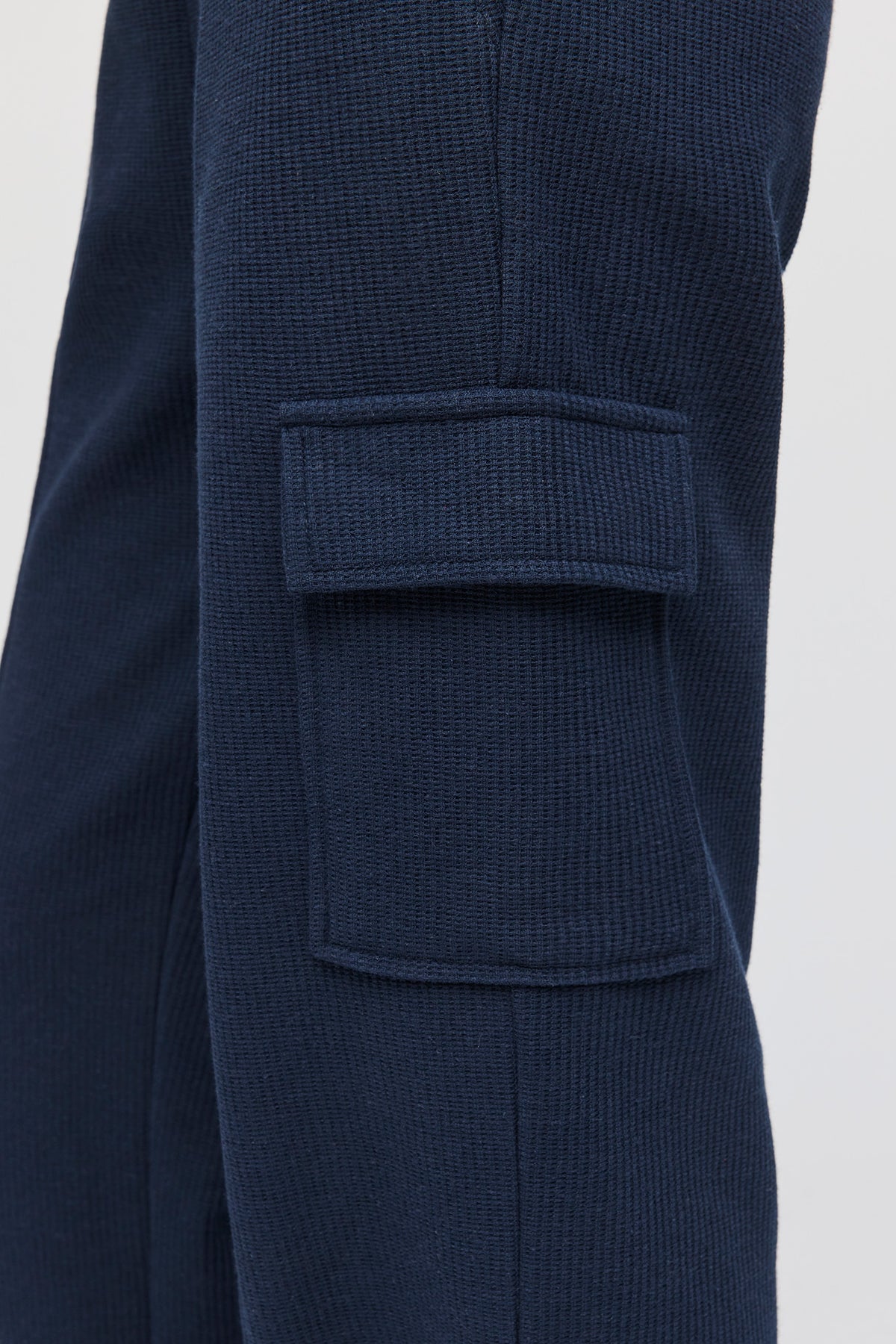 Alt View 4. Waffle Knit Cargo Sweatpant - Navy