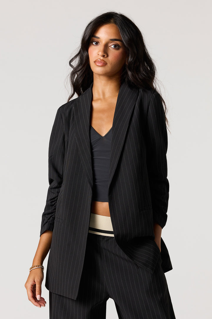 Blazer en crêpe rayé