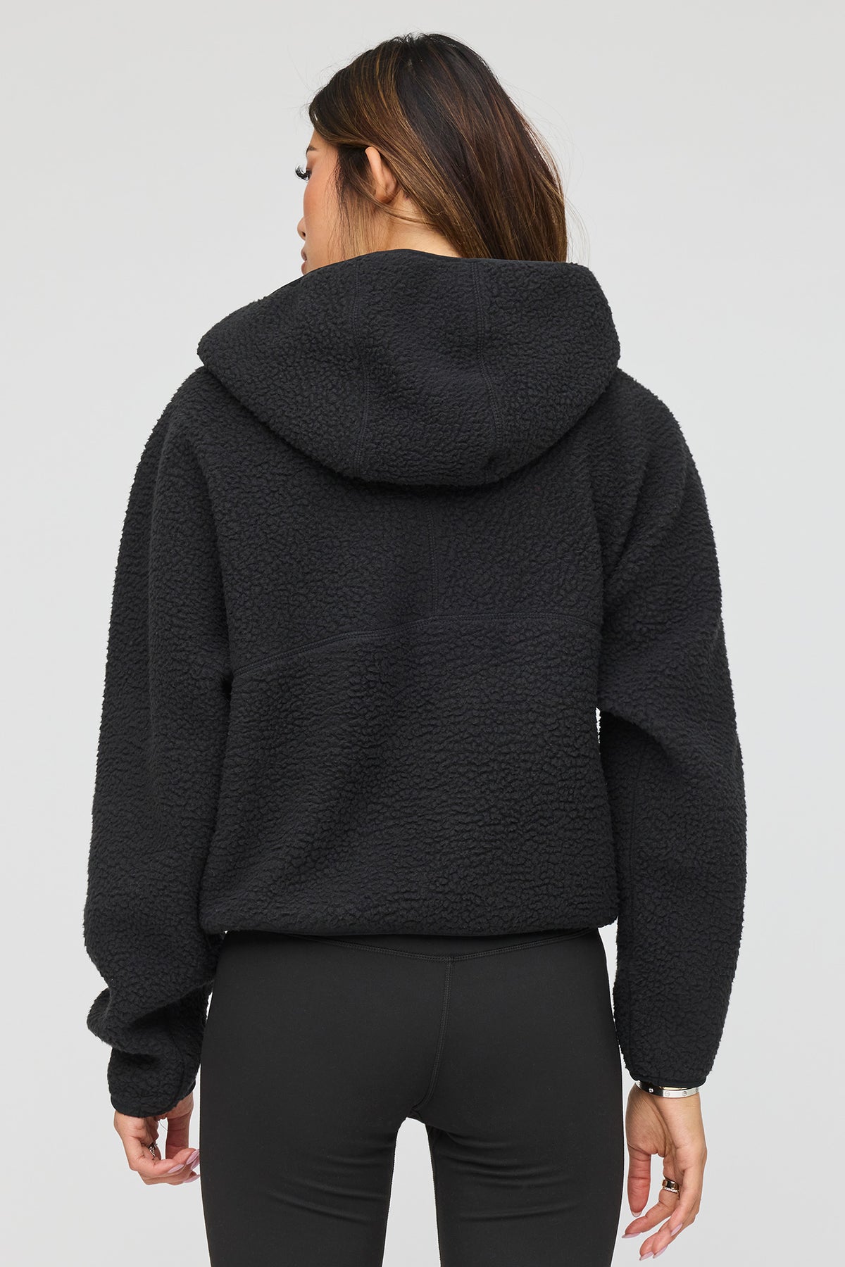 Alt View 2. Sherpa Zip Hoodie - Black
