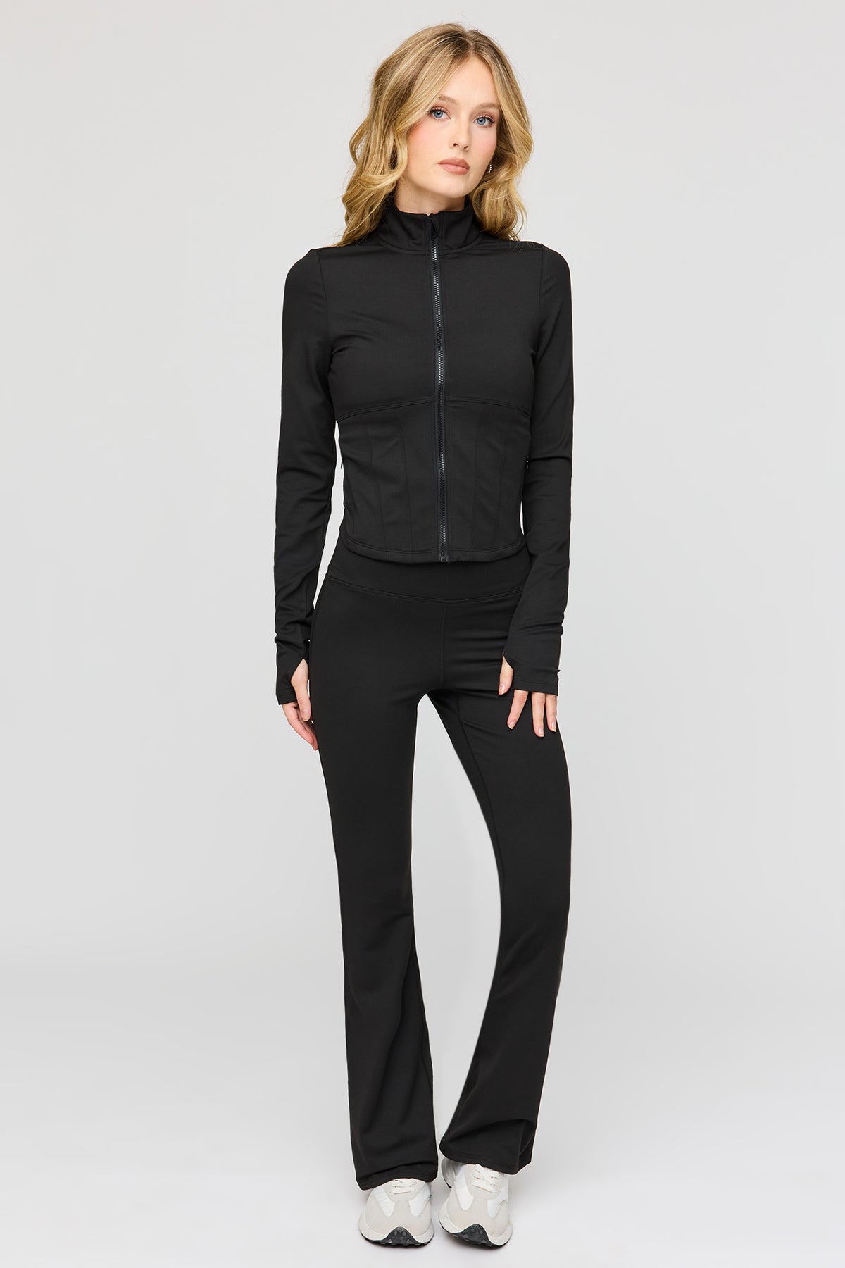 Vue alternative 3. Blouson corset Active doublé de molleton avec fermeture à glissière