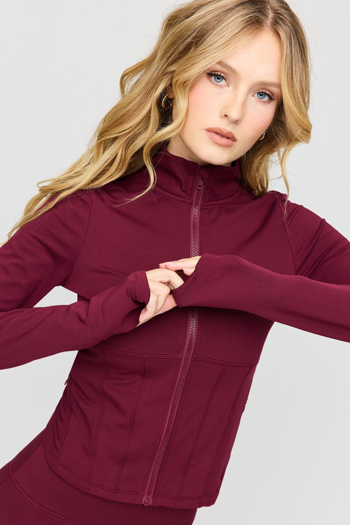Vue alternative 4. Blouson corset Active doublé de molleton avec fermeture à glissière