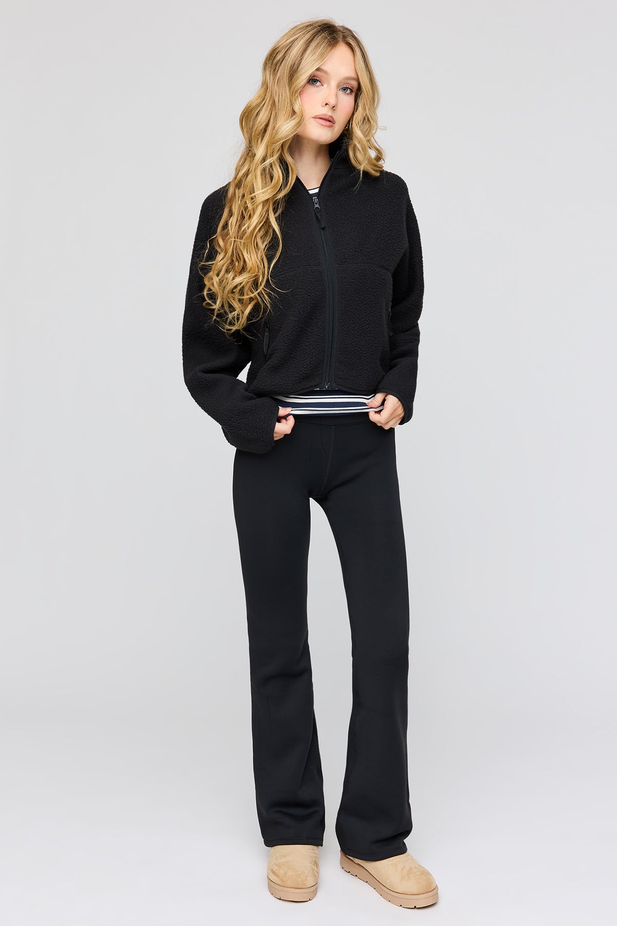 Vue alternative 3. Pantalon Active à jambe évasée doublé de molleton