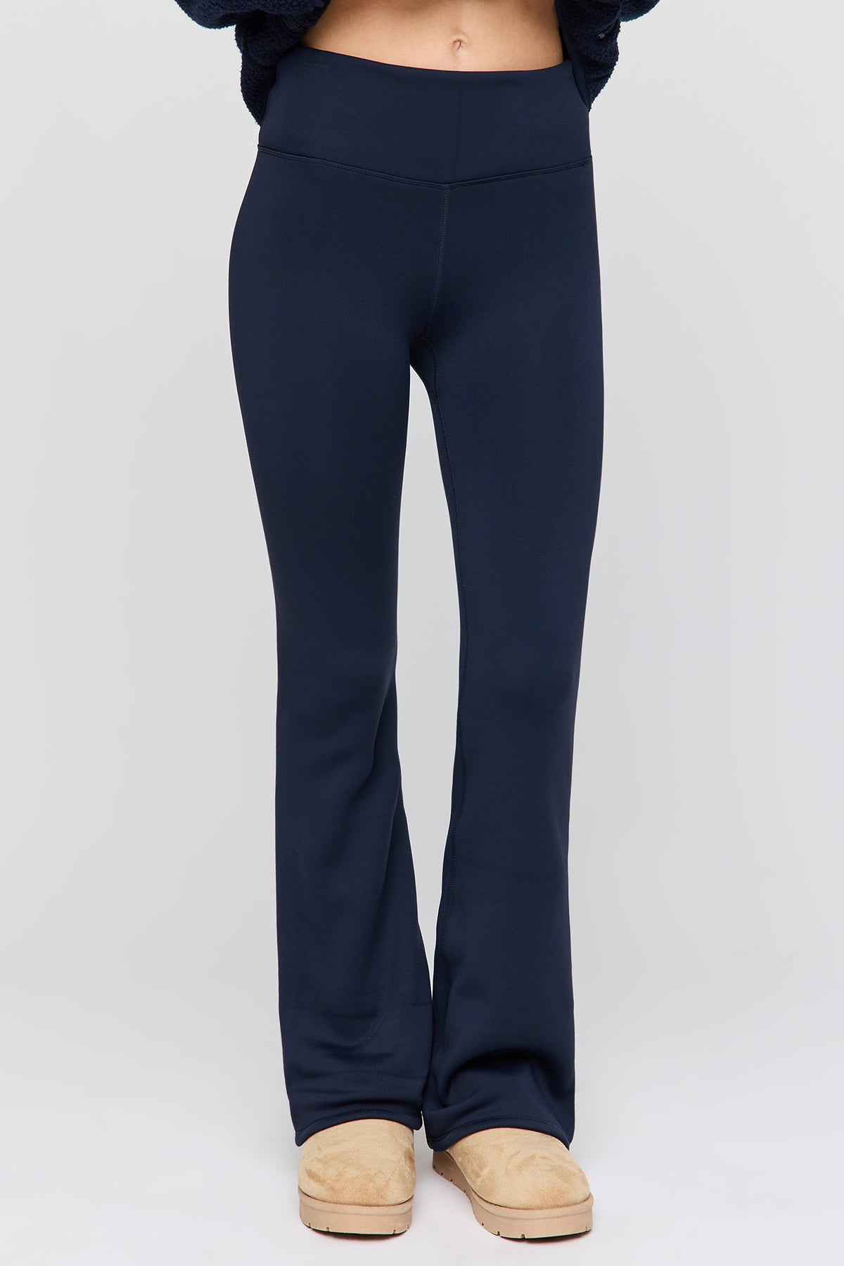 Alt View 2. Active Fleece Lined Flare Leg Pant - Navy