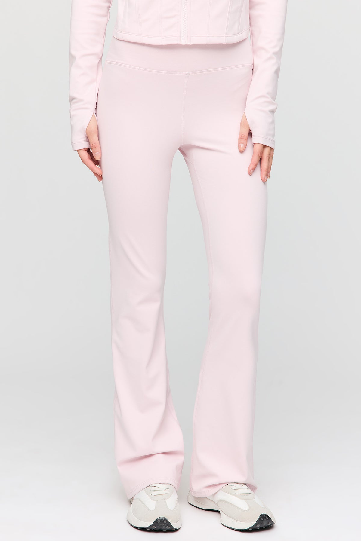 Alt View 2. Active Fleece Lined Flare Leg Pant - Pink