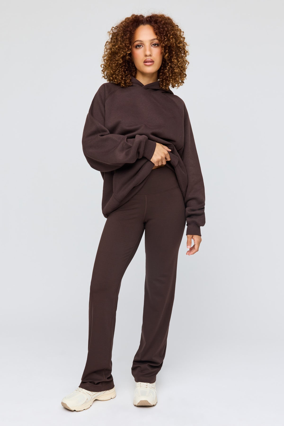 Active Warm Fleece Lined Straight Leg Pant - Brown