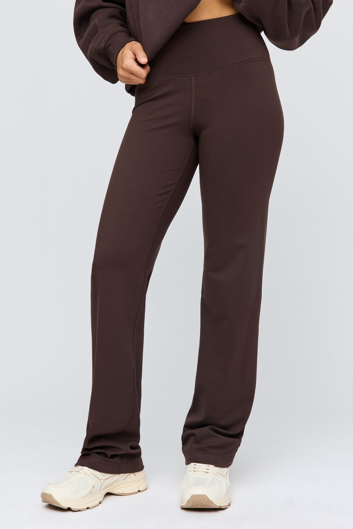 Alt View 2. Active Warm Fleece Lined Straight Leg Pant - Brown