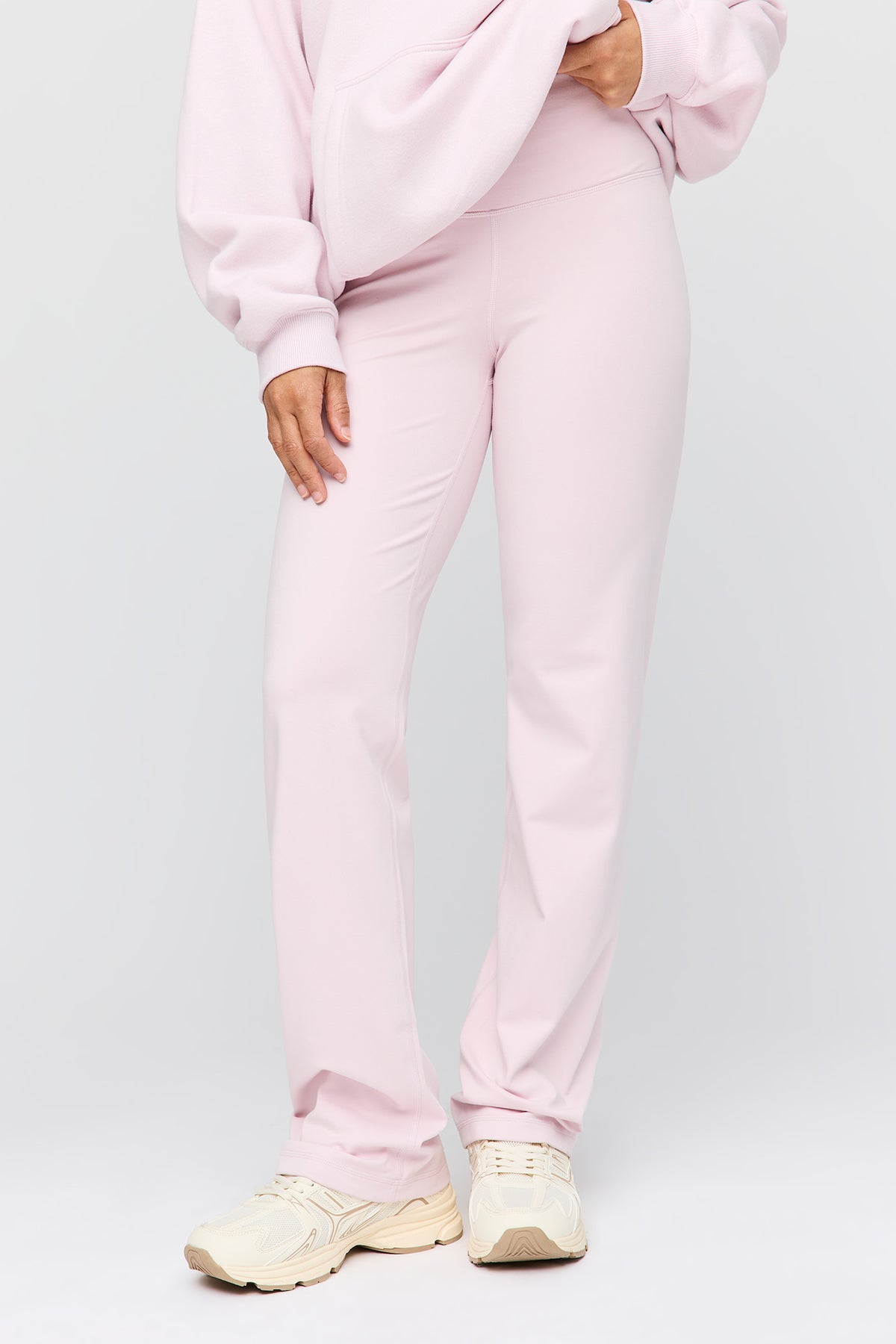 Alt View 2. Active Warm Fleece Lined Straight Leg Pant - Pink