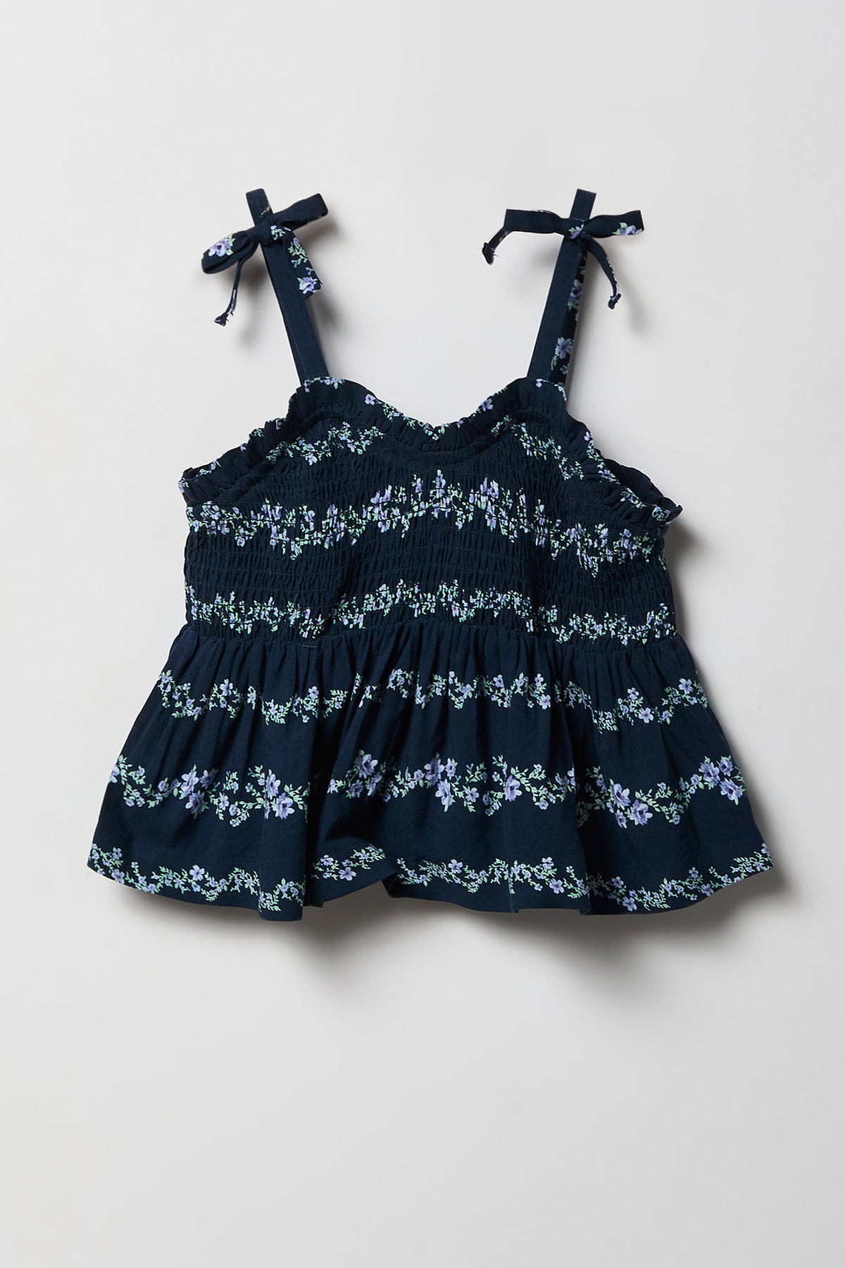 Girls Smocked Bow Top - Royal Blue