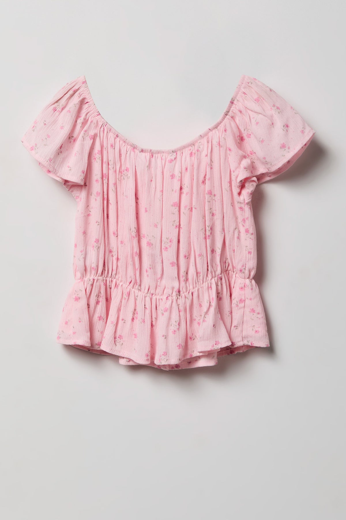 Alt View 2. Girls Button-Up Top - Rose