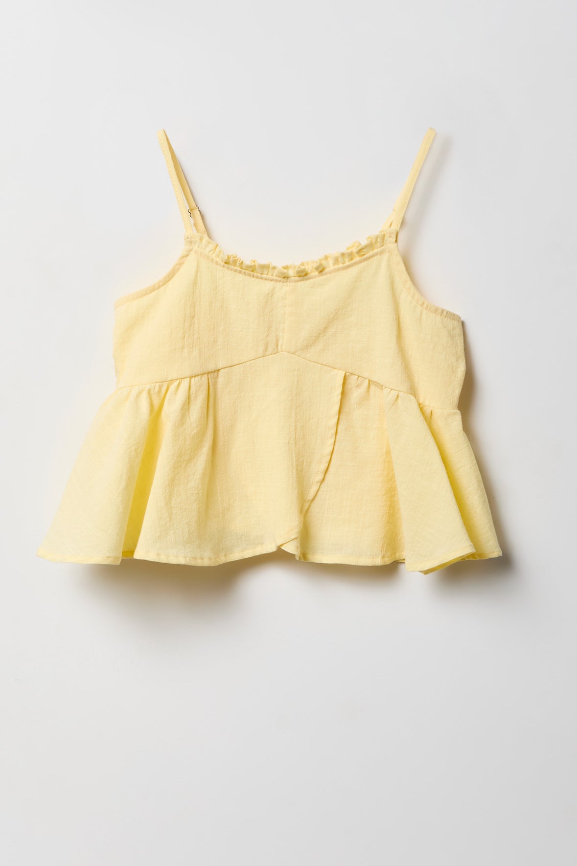 Girls Babydoll Top - Pale Yellow