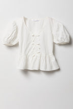 Puff Sleeve Short Sleeve Top