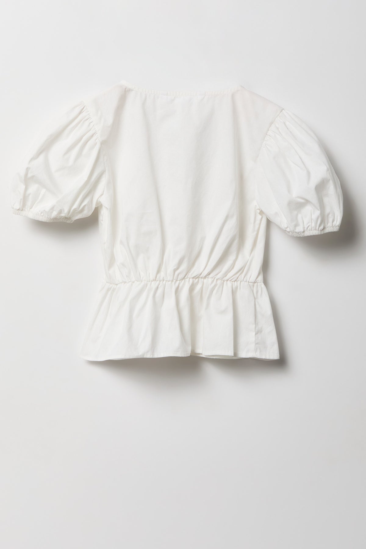 Alt View 2. Puff Sleeve Short Sleeve Top - White