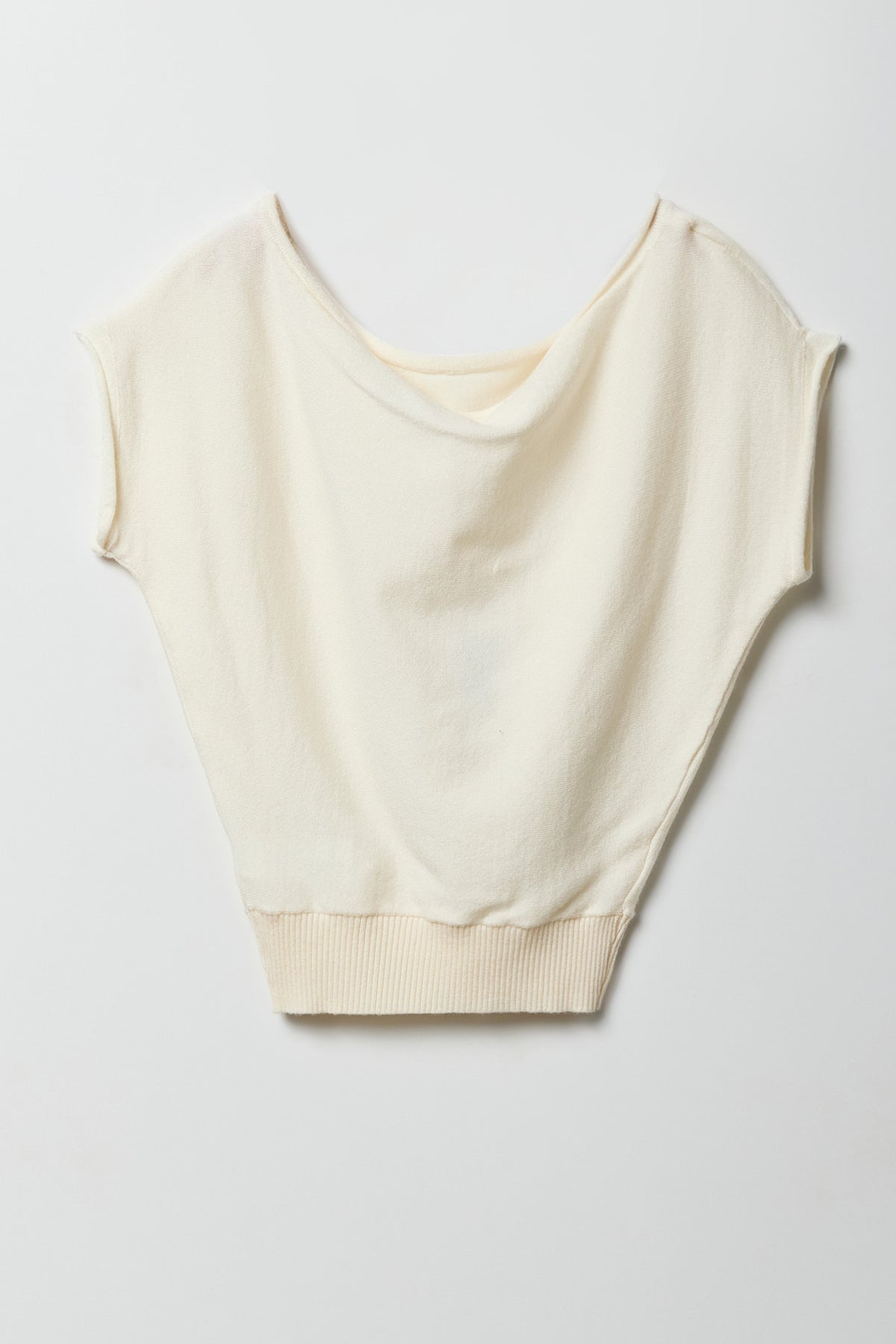 Girls Knit Off Shoulder Short Sleeve Top - Ivory